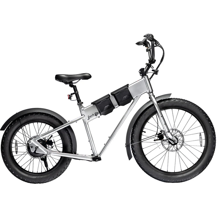 JackRabbit MG Renegade electric bike with fat tires on a white background.