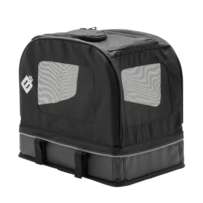 Lectric black small pet carrier with mesh windows on a white background