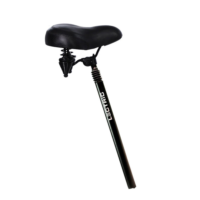 Product image of Lectric Step-Thru Comfort Package which includes a comfort seat and suspension seat post.