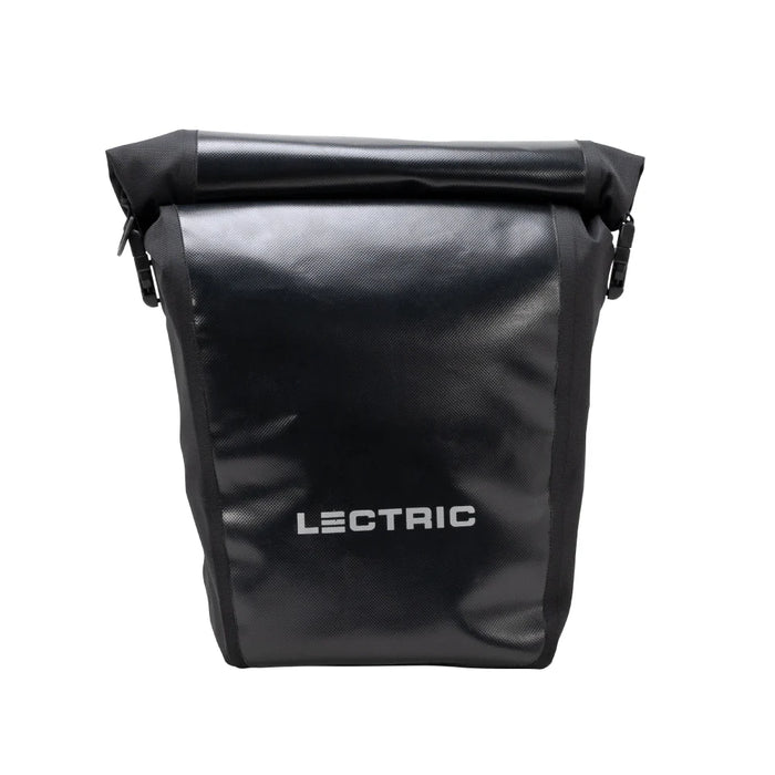 Product image of Lectric Waterproof Pannier Bag front view closed.