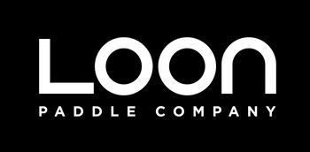 Loon Paddle Company official logo on black backgournd.