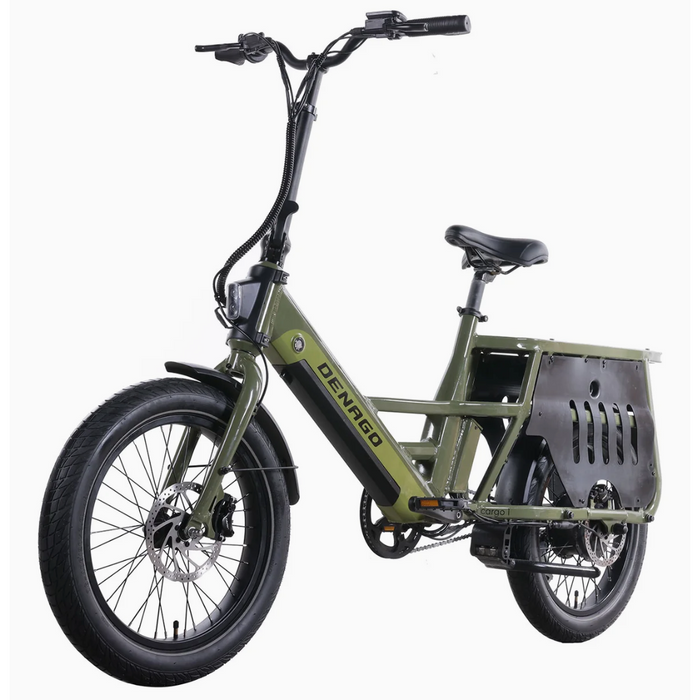 Denago Compact Cargo 1 in Army Green with a diagonal view of the left side.