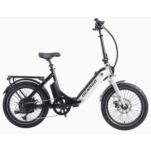 White Denago Folding 1 Electric Bike right side view.