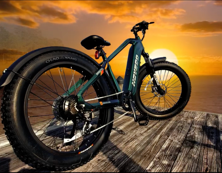 HOVSCO HovAlpha Step-Over Army Green With Fenders On Dock At Sunset