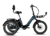 A Lectric XP Trike2 in Dusk Blue electric trike showing its side view on a white background.