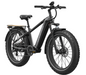 The Mokwheel Grey Basalt 2.0 Step-Over fat tire electric bike with a rear cargo rack, fenders, and an integrated battery in the frame, shown on a plain white background at an angle.