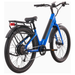 Blue Denago City Model 3 right side view rear tire closest.