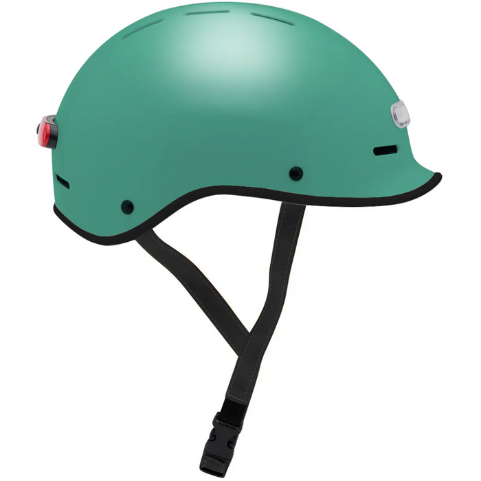 Electric Bike Co. Custom E-Helmet in Keyes Green with black trim and strap.