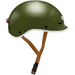 Electric Bike Co. Custom E-Helmet in Army Green with white trim and tan strap.