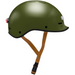 Electric Bike Co. Custom E-Helmet in Army Green with black trim and tan strap.