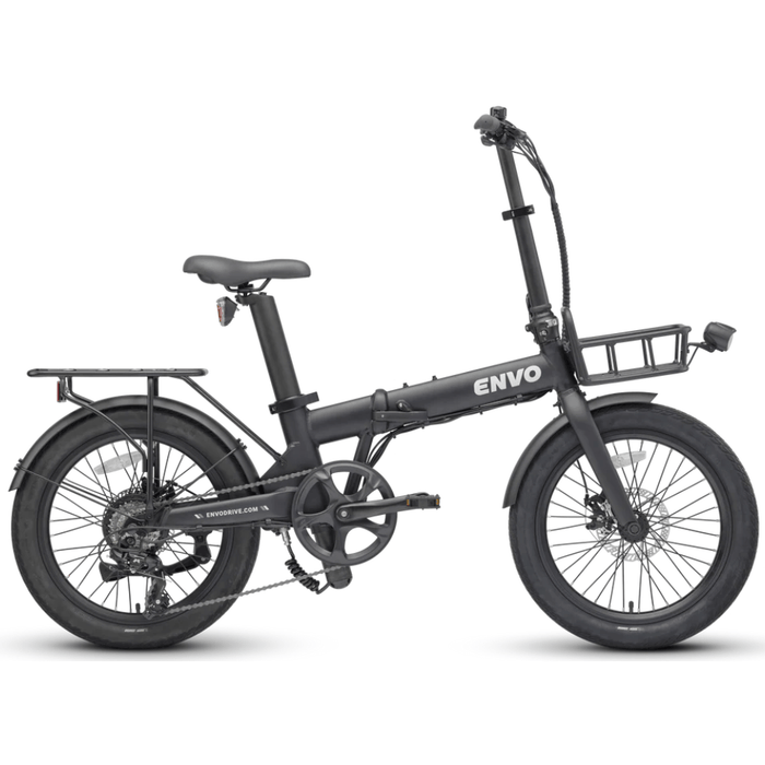 Gray ENVO Lynx Folding eBike's right hand side.