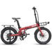 Product image of the ENVO Lynx Folding Electric Bike in red showing the right hand side of the bike.