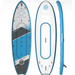 Product photo of the Imagine Surf Invader Inflatable SUP top, bottom, and side views.