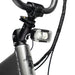 Close-up of a JackRabbit Renegade electric bicycle handlebar with a light attached, with the JackRabbit logo.