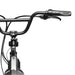 Close-up of a JackRabbit MG Renegade ebike bicycle handlebar with brake levers on a white background.