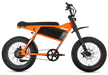 Juiced Scrambler Orange Hardtail eBike with a white background. 