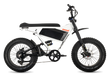 Juiced Scrambler White Full Suspension eBike with a white background.