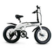 White fat tire Defiant Jupiter Bike folding ebike. 