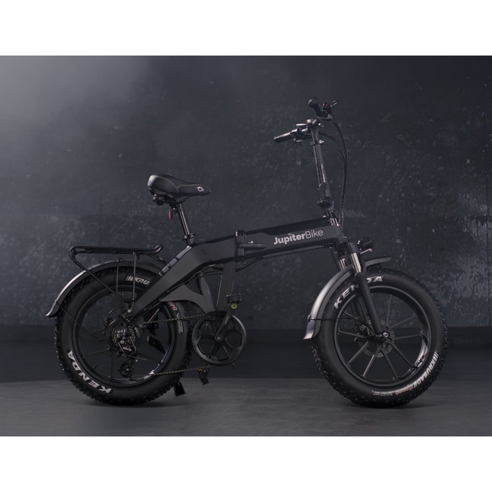 jupiter bike unisex 10 in. dia. electric folding bicycle Jupiter Bike Defiant Pro Fat Tire Folding Electric Bike — Current Riders