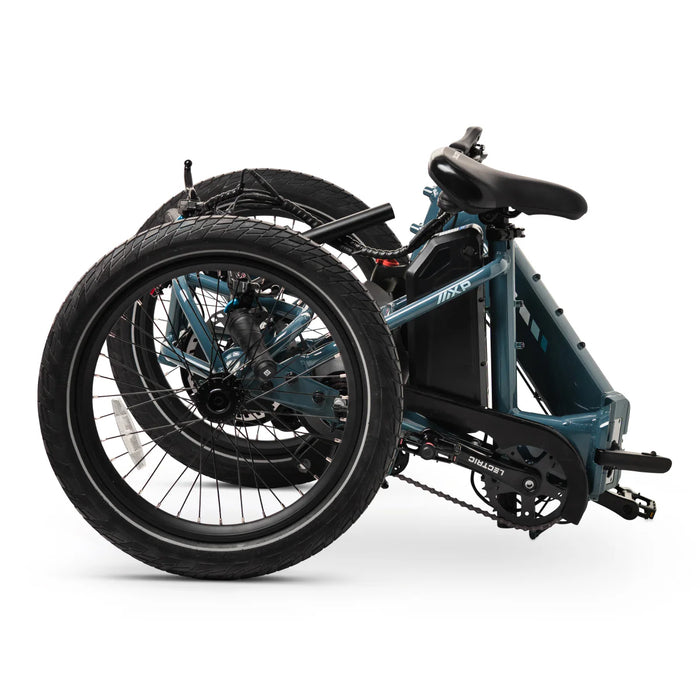 Dusk Blue Lectric Trike2 electric trike folded. 