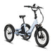 XP Trike2 750 Glacier Blue Lectric eTrike parked. 