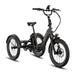 Grey Lectric Trike2 eTrike parked at an angle.
