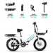 Lectric XP Step-Thru 3.0 White Electric Bike accessory package.