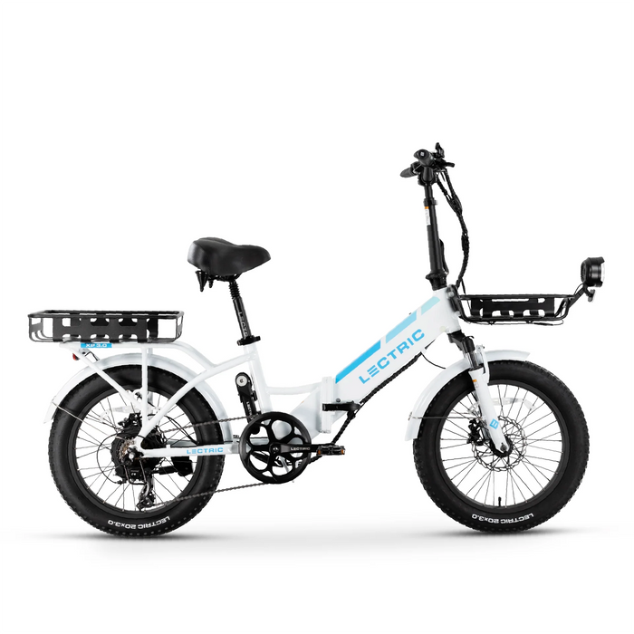 Lectric XP Step-Thru 3.0 White Long-Range eBike.