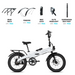 Lectric White XP Lite 2.0 electric bike accessory package.