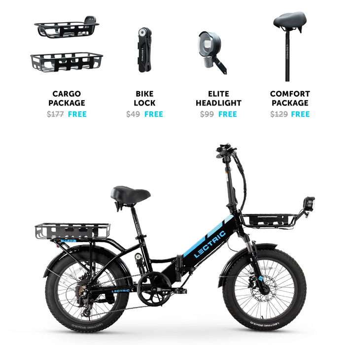 Lectric XP Step-Thru 3.0 Black Long-Range eBike accessories.