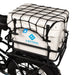 Lectric Cargo Net on back of bike over a cooler.