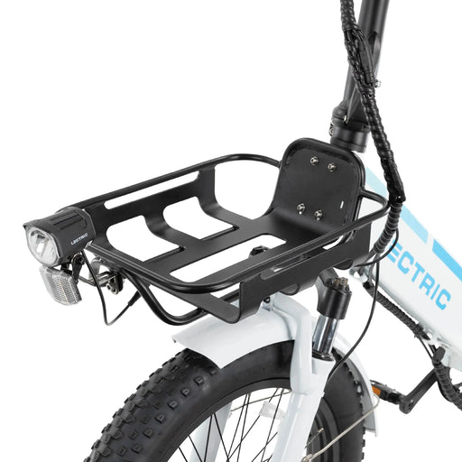 Lectric Cargo Package front basket installed on white Lectric XP 3.0.