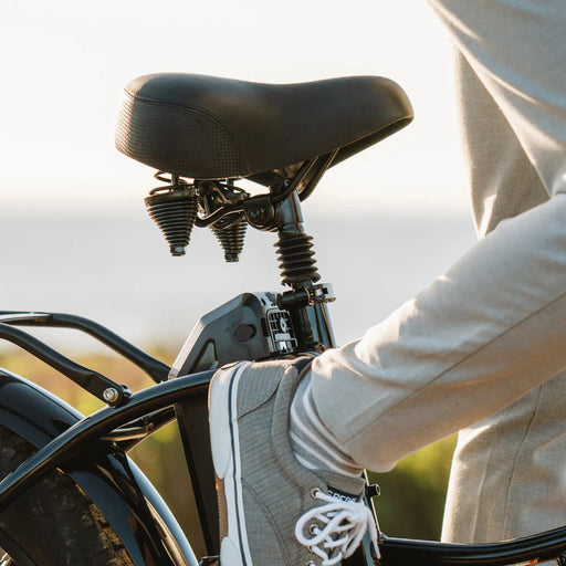 Lectric Comfort Seat installed on bike.