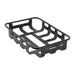 Black metal basket on a white background