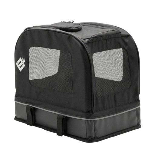 Lectric black small pet carrier with mesh windows on a white background