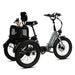 Lectric XP Trike with the Small Pet Carrier on the back with a dog inside, on a white background