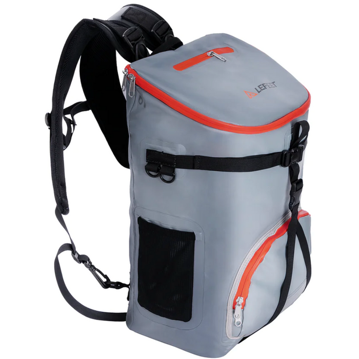 LEFEET C1 Dive Gear Backpack with back straps out behind it.