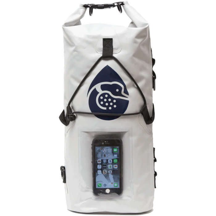 Product image of the light grey Loon Paddle Company Dry Bag showing its front side.