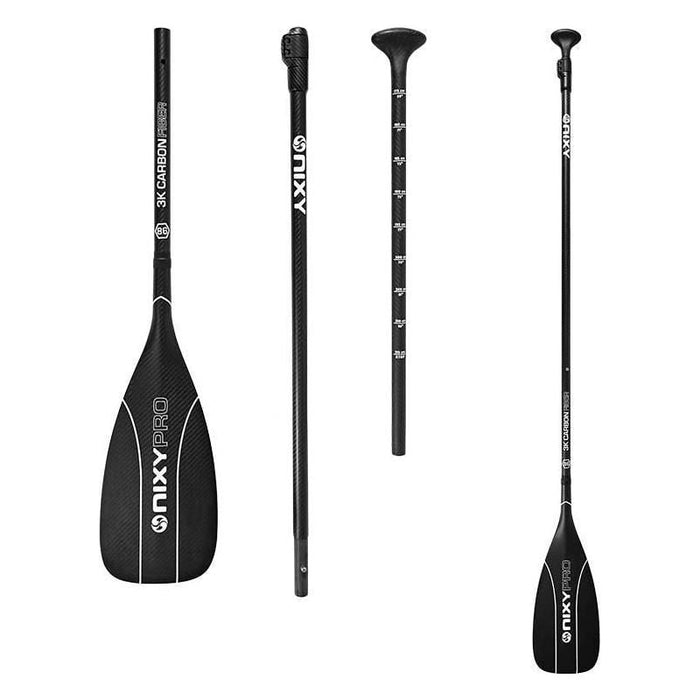 NIXY 100% 3K Carbon Fiber Adjustable Stand Up Paddle Board I SUP Pro Paddle 3-Piece - Current Riders