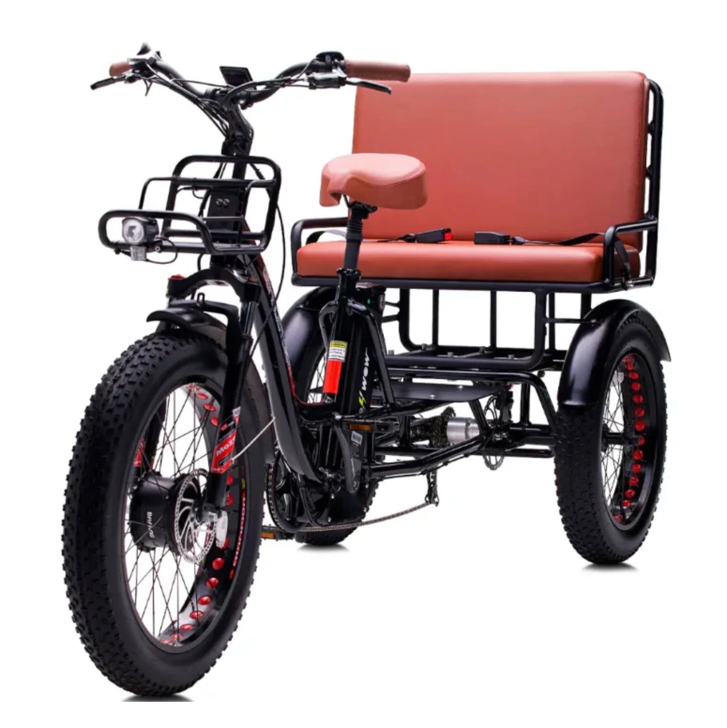 Oh Wow Cycles Conductor Rickshaw E-Trike front view.