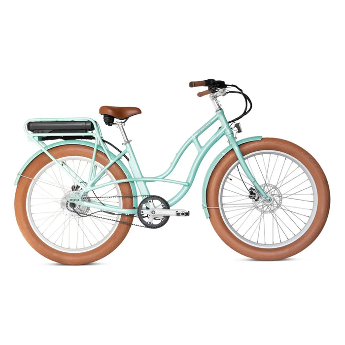 Gloss Mint Priority E-Coast step-over electric bike. 