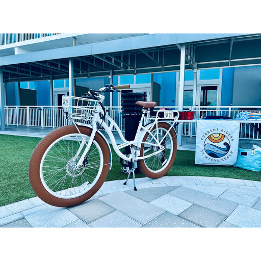 Priority E-Coast electric bike with Current Riders at Margaritaville FMB.
