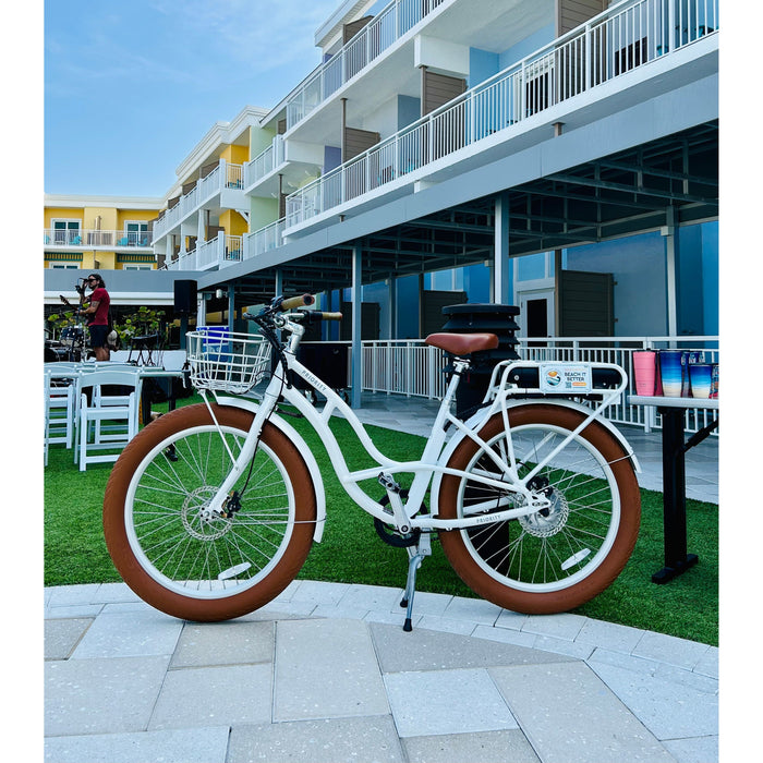 Priority E-Coast Electric Beach Cruiser at Margaritaville Fort Myers Beach, Florida.
