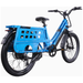 Product image of a blue Cargo LT Electric Bike's right side at a diagonal with the rear tire closest to the camera.