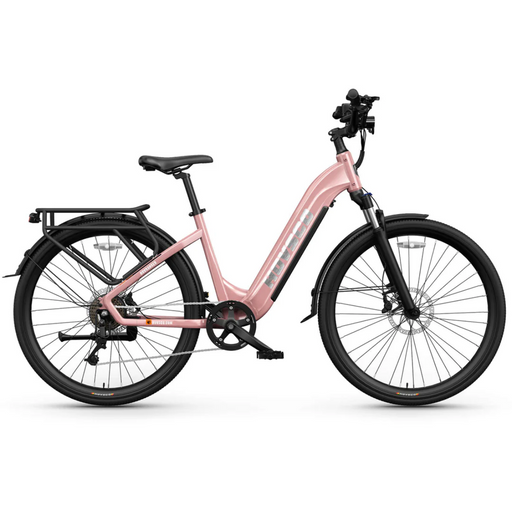 Product image of pink gold HOVSCO HovRanger Electric Bike ride side view.