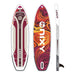 Product image of a red NIXY Venice G5 iSUP's top, bottom, and side views.