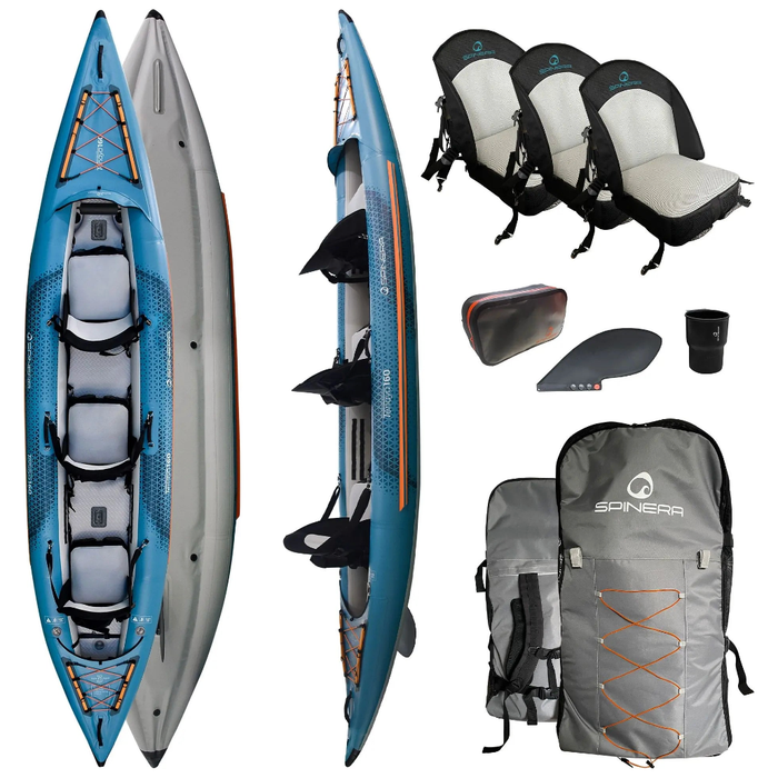 Product image of everything that is included with a Spinera Tenaya Kayak 160.