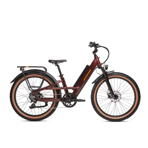 Rad Power Radster Trail Electric Off-Road Bike in Copper Red. 