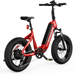 Product image of a red HOVSCO HovBeta Foldable Fat Tire Electric Bike at a diagonal showing right side.