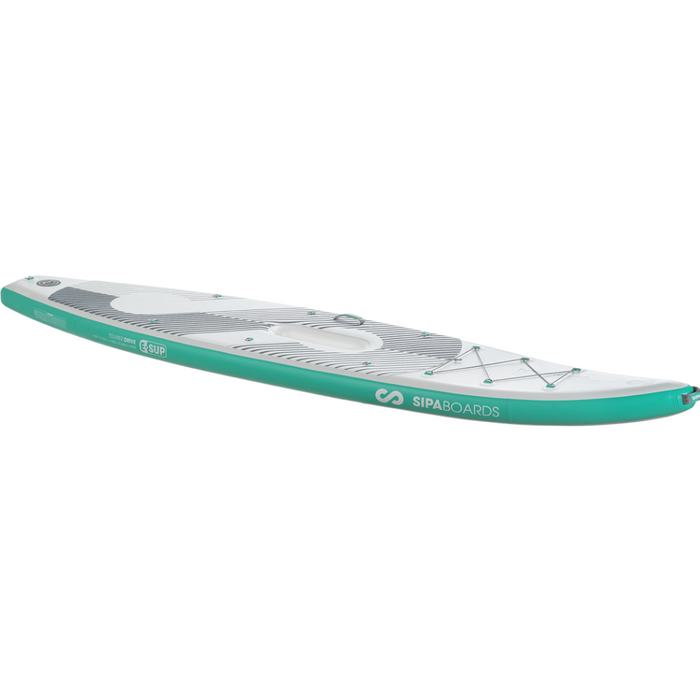 Product image of the SipaBoards Drive Tourer Aqua Electric SUP side view at a diagonal.